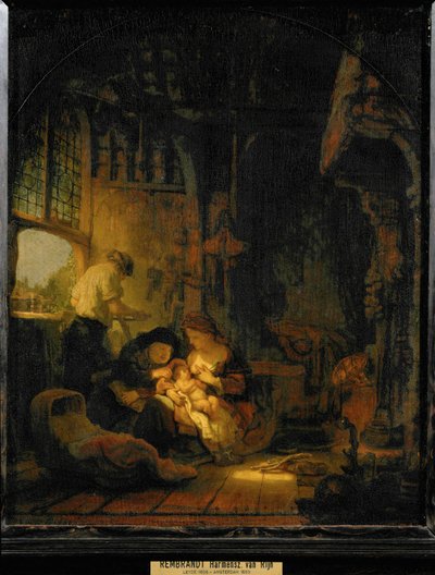 La Sagrada Familia, también conocida como " La Casa del Carpintero " ... de Rembrandt Harmensz. van Rijn