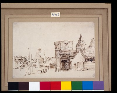 La Rijnpoort en Rhenen en Gelderland, c.1649 de Rembrandt Harmensz. van Rijn