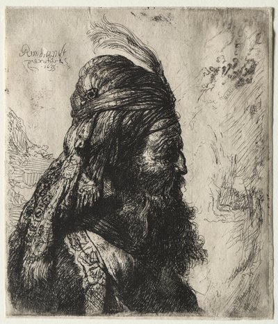La tercera cabeza oriental de Rembrandt Harmensz. van Rijn