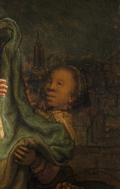La Visitación, detalle de Rembrandt van Rijn