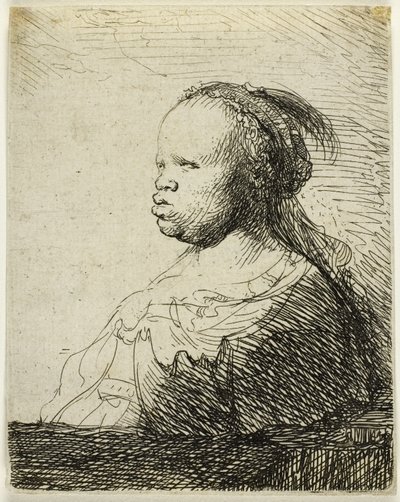 La negra blanca, c.1630 (aguafuerte sobre papel) de Rembrandt Harmensz. van Rijn