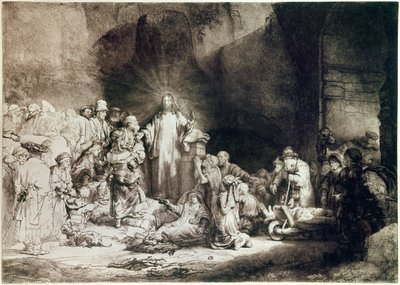 La pieza de los cien florines o Jesús sanando a los enfermos. Grabado con buril por Rembrandt (1606-1669) circa 1649. París, museo del Louvre de Rembrandt van Rijn