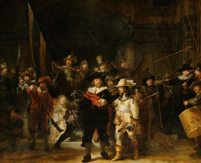 La compañía de Frans Banning Cocq y Willem van Ruytenburgh, conocida como la "Guardia de la Noche de Rembrandt Harmenszoon van Rijn, Rembrandt