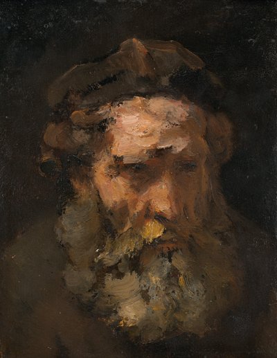 Cabeza de San Mateo, probablemente principios de la década de 1660 de Rembrandt Workshop