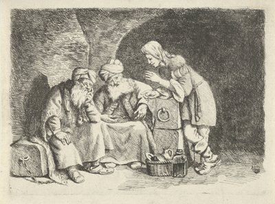 José explica los sueños del panadero y el copero. de Rembrandt van Rijn (follower of)