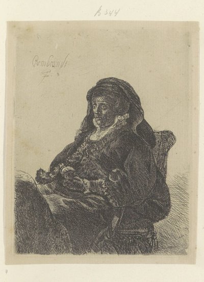 La madre de Rembrandt de viuda con guantes negros Recueil de quatre-vingt-cinq estampes originales (título de la serie) de Rembrandt van Rijn (school of)