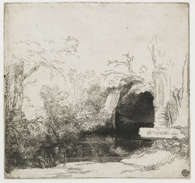 Un arroyo con una gruta y una barca ("Het spelonkje")
Un arroyo con una gruta y un barco de Rembrandt van Rijn