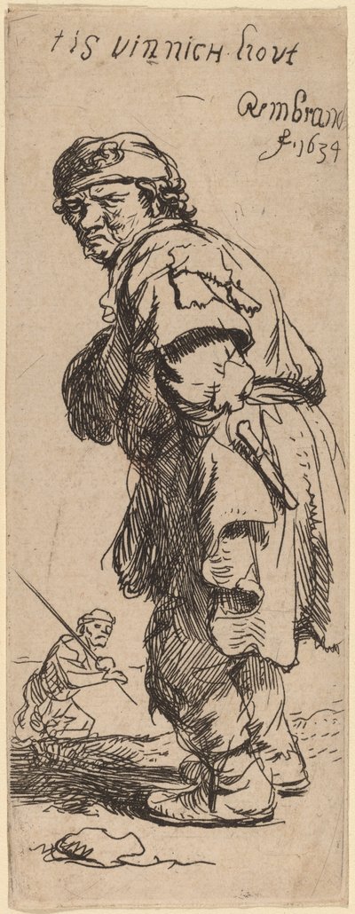 Un campesino gritando: "Hace un frío que pela" de Rembrandt van Rijn
