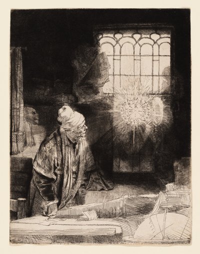 Un erudito en su estudio (Fausto) de Rembrandt van Rijn