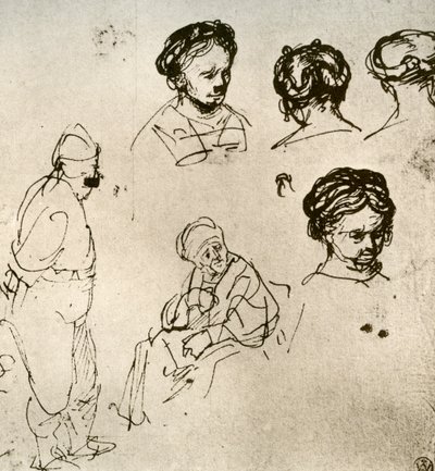 Una página de bocetos, 1913 de Rembrandt van Rijn