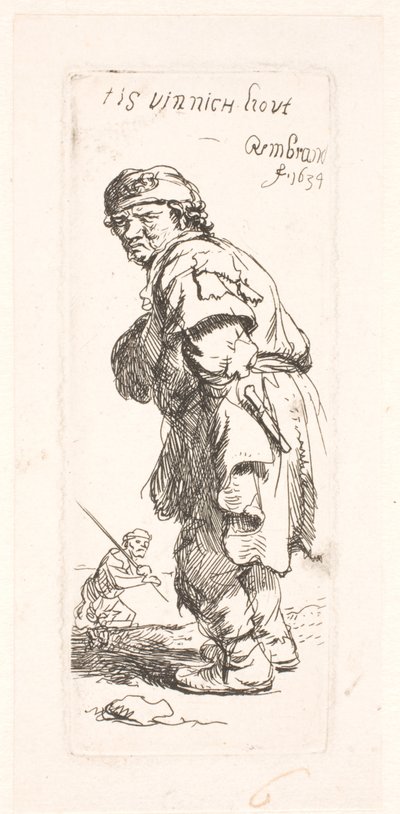 Un campesino: uno de los dos, que grita de Rembrandt van Rijn