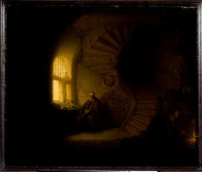 Un filósofo en meditación de Rembrandt van Rijn