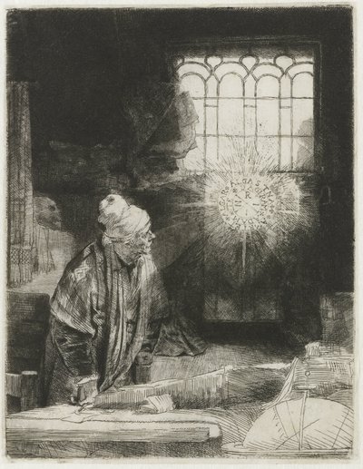 Un erudito en su estudio de Rembrandt van Rijn