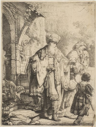 Abraham Expulsando a Agar e Ismael, 1637 de Rembrandt van Rijn