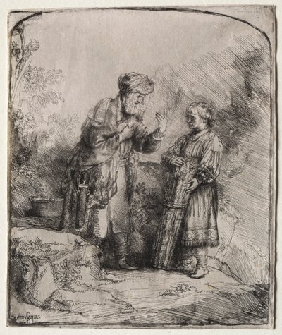 Abraham e Isaac de Rembrandt van Rijn