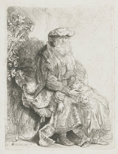 Abraham acariciando a Isaac
Jacob acariciando a Benjamín de Rembrandt van Rijn