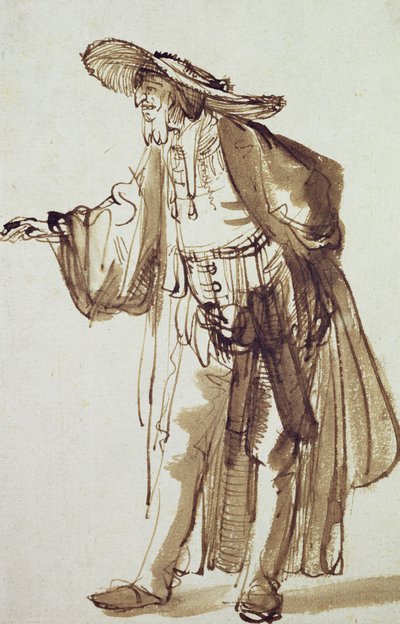 Actor con sombrero de ala ancha de Rembrandt van Rijn