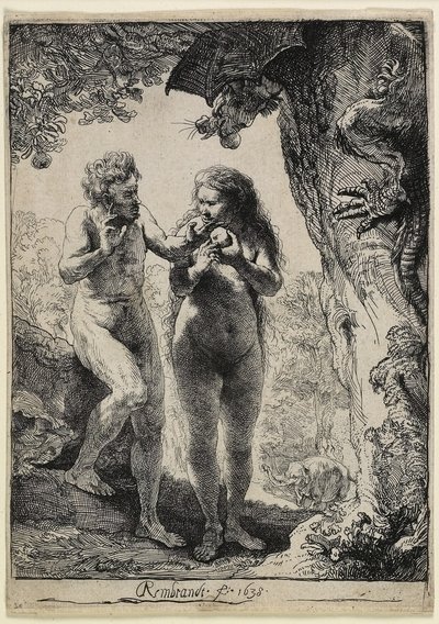 Adán y Eva de Rembrandt van Rijn