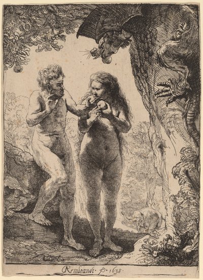 Adán y Eva de Rembrandt van Rijn