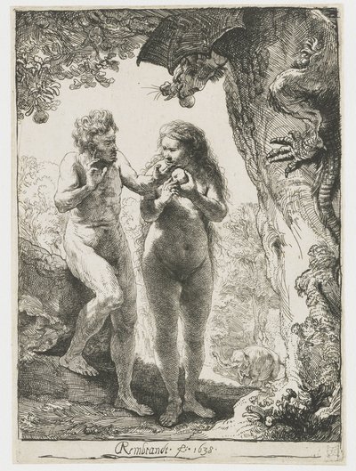 Adán y Eva de Rembrandt van Rijn