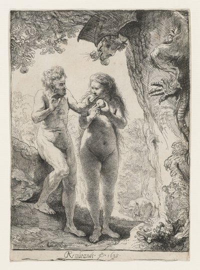 Adán y Eva, 1638 de Rembrandt van Rijn