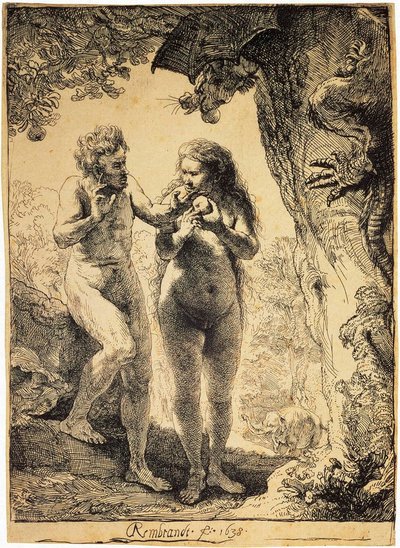 Adán y Eva, 1638 de Rembrandt van Rijn