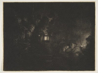 Adoración de los pastores: Una escena nocturna, ca. 1657 de Rembrandt van Rijn