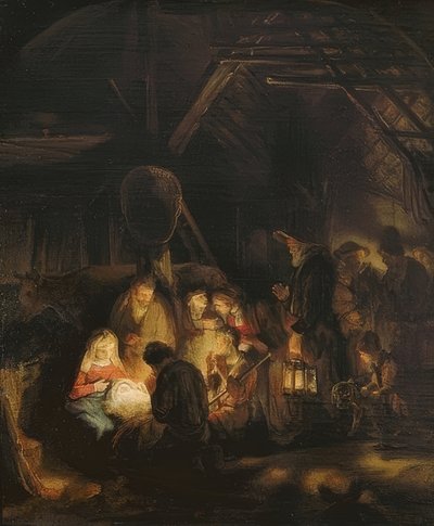 Adoración de los pastores. 1646 de Rembrandt van Rijn