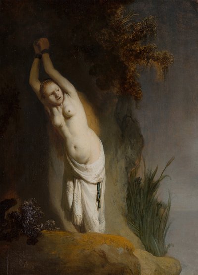 Andrómeda Encadenada a las Rocas de Rembrandt van Rijn