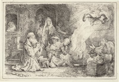 Ángel Partiendo de la Familia de Tobías, 1641 de Rembrandt van Rijn
