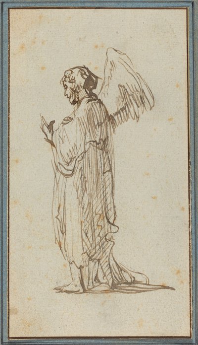 Ángel de pie de Rembrandt van Rijn