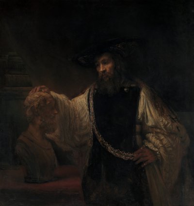 Aristóteles con un Busto de Homero, 1653 de Rembrandt van Rijn