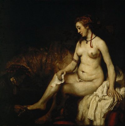 Betsabé en su baño Betsabé con la carta del rey David de Rembrandt van Rijn
