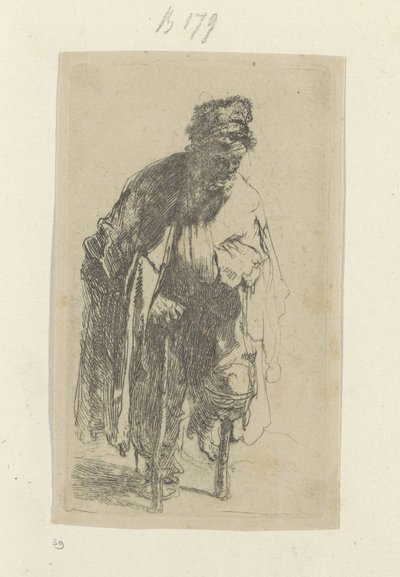Mendigo con pata de palo Recueil de quatre-vingt-cinq estampes originales (título de la serie) de Rembrandt van Rijn