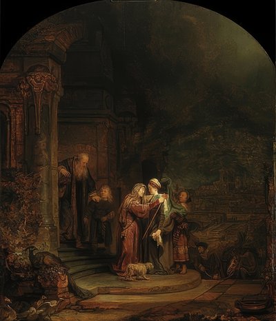 Encuentro de María y Isabel de Rembrandt van Rijn