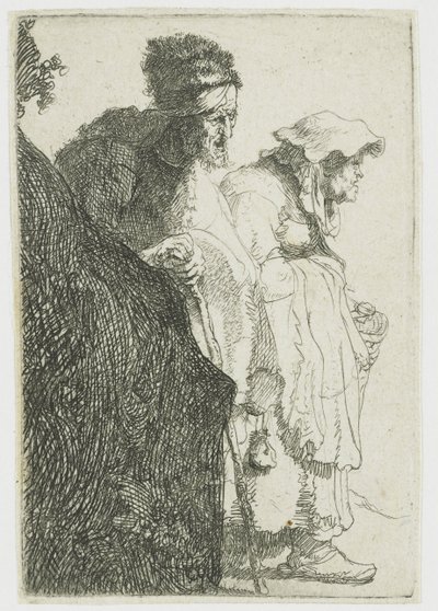 Hombre y mujer mendigos detrás de un banco
Hombre y mujer mendigos detrás de un banco de Rembrandt van Rijn