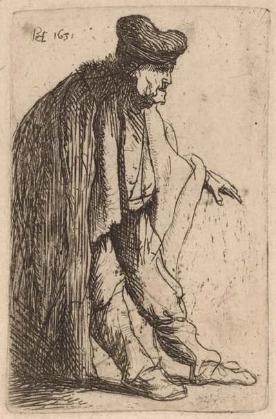 Mendigo con la mano izquierda extendida de Rembrandt van Rijn