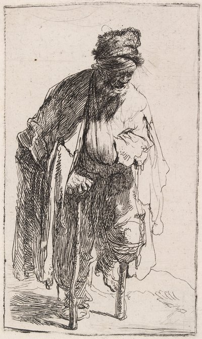 Mendigo con una pierna de madera, c.1630 de Rembrandt van Rijn