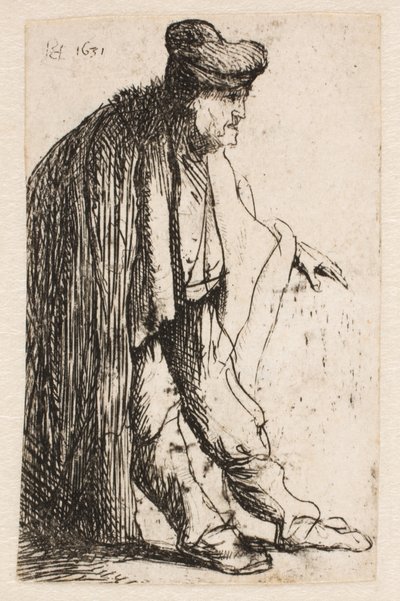 Mendigo con la mano izquierda extendida de Rembrandt van Rijn