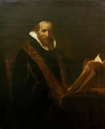 Retrato de Johannes Cornelisz. Sylvius (?) de Rembrandt van Rijn