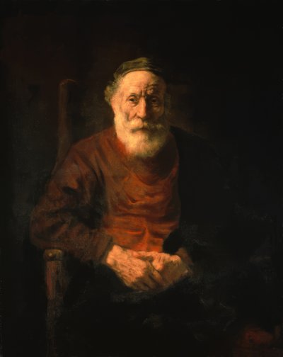 Retrato de un anciano con vestimenta roja de Rembrandt van Rijn