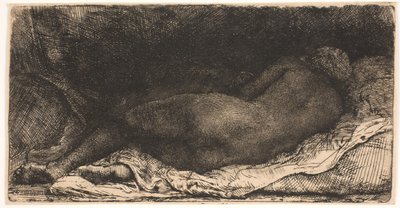 Chica africana negra acostada de Rembrandt van Rijn