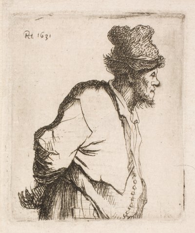 Campesino con las manos en la espalda de Rembrandt van Rijn