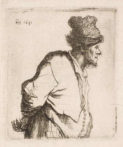Campesino con las manos en la espalda de Rembrandt van Rijn