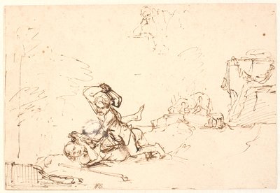Caín matando a Abel de Rembrandt van Rijn