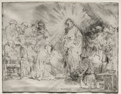 Cristo apareciendo a los apóstoles de Rembrandt van Rijn