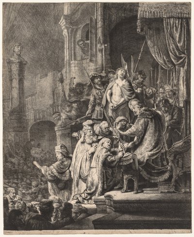 Cristo ante Pilato: Gran lámina de Rembrandt van Rijn