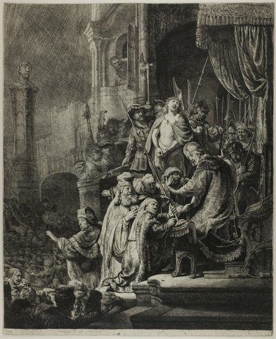 Cristo ante Pilato: Gran Placa de Rembrandt van Rijn