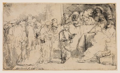 Cristo disputando con los doctores: Un boceto de Rembrandt van Rijn