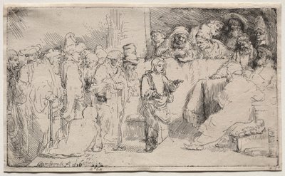 Cristo disputando con los doctores: un boceto, 1652 de Rembrandt van Rijn